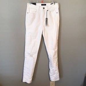 Buffalo white skinny distressed high rise jeans